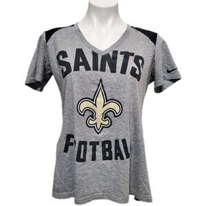 NFL Women’s Gray Grey New Orleans Saints T-Shirt Nike LARGE